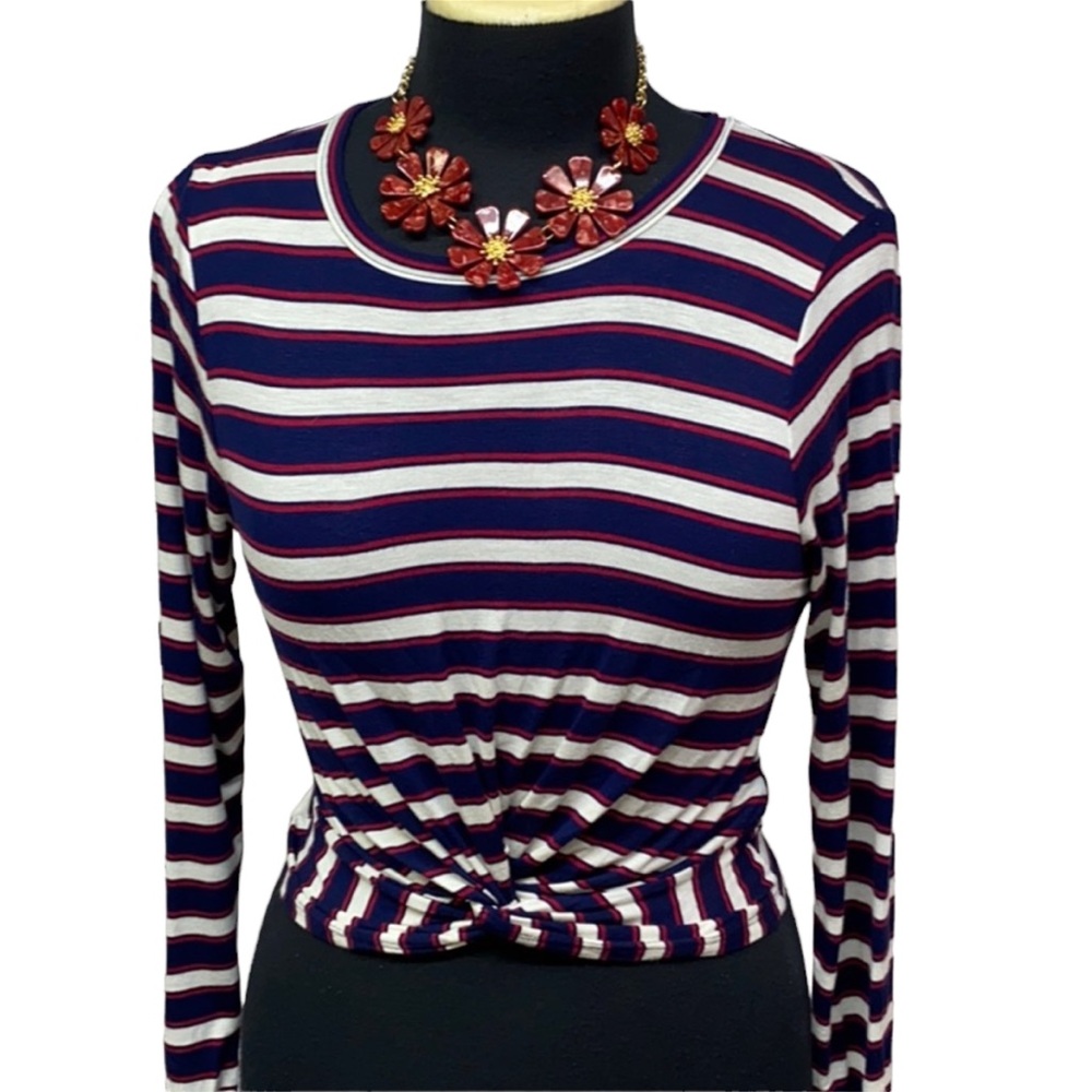 Graze Striped Knotted Blouse